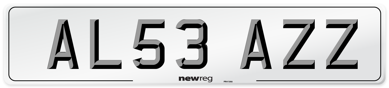 AL53 AZZ Number Plate from New Reg